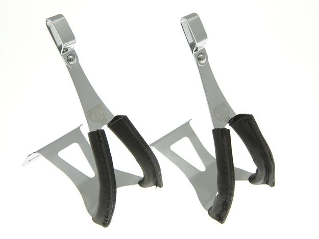 Picture of BLB Steel SB/SG Toe Clips w/leather - Silver
