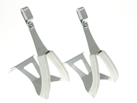 Picture of BLB Steel SB/SG Toe Clips w/leather - Silver