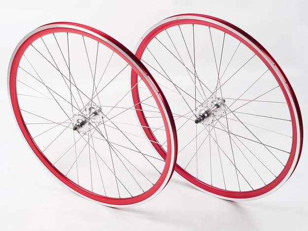 Picture of Shroom Deep Section Wheel Set - Red/Silver