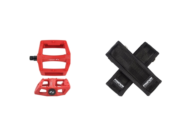 Fyxation Gates Pedal with Strap Kit - Red/Black