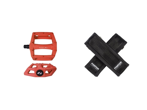 Fyxation Gates Pedal with Strap Kit - Orange/Black