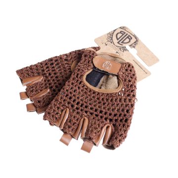 BLB Leather Cycling Gloves - Brown