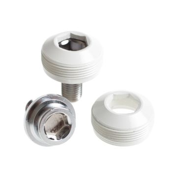 BLB Alloy Cup Crank Bolts - White