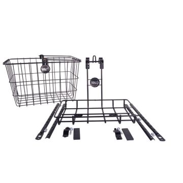 Wald 3339 Multi-Fit Front Basket and Rack Combo - Black