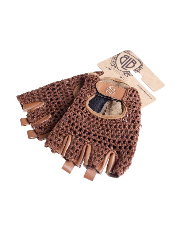 BLB Leather Cycling Gloves - Brown