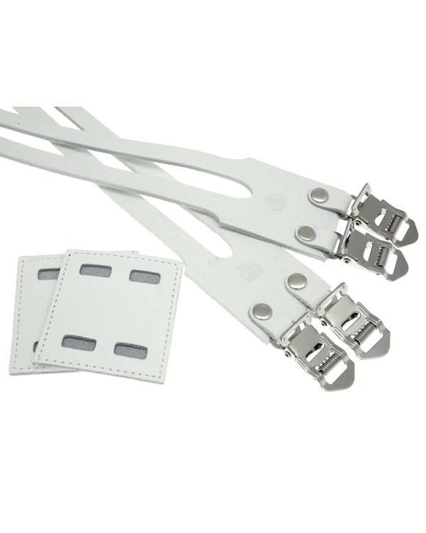 BLB Double Leather Straps - White