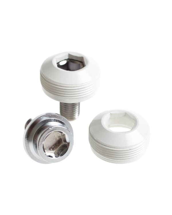 BLB Alloy Cup Crank Bolts - White