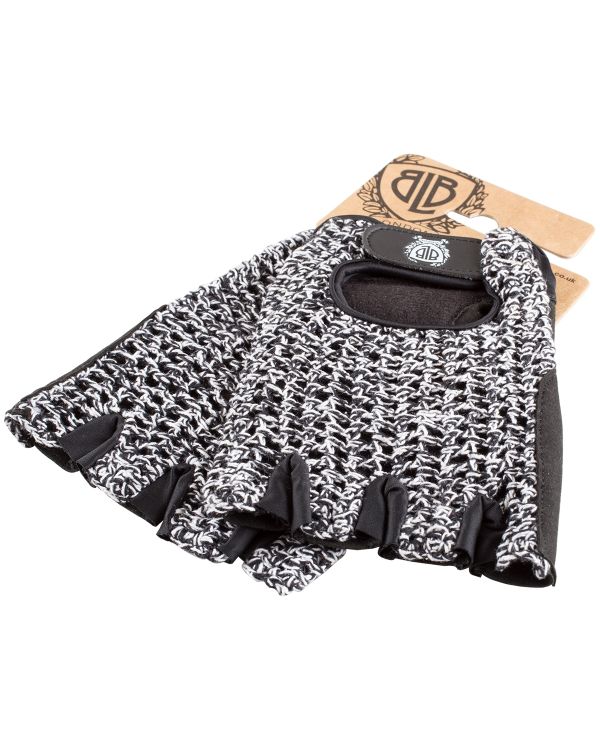 BLB Cycling Gloves - White/Black (Knit)