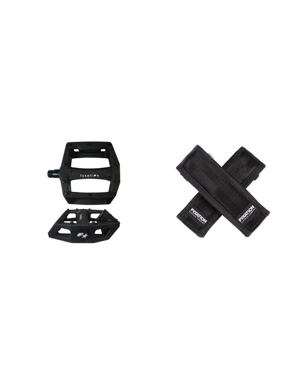 Fyxation Gates Pedal with Strap Kit - Black/Black