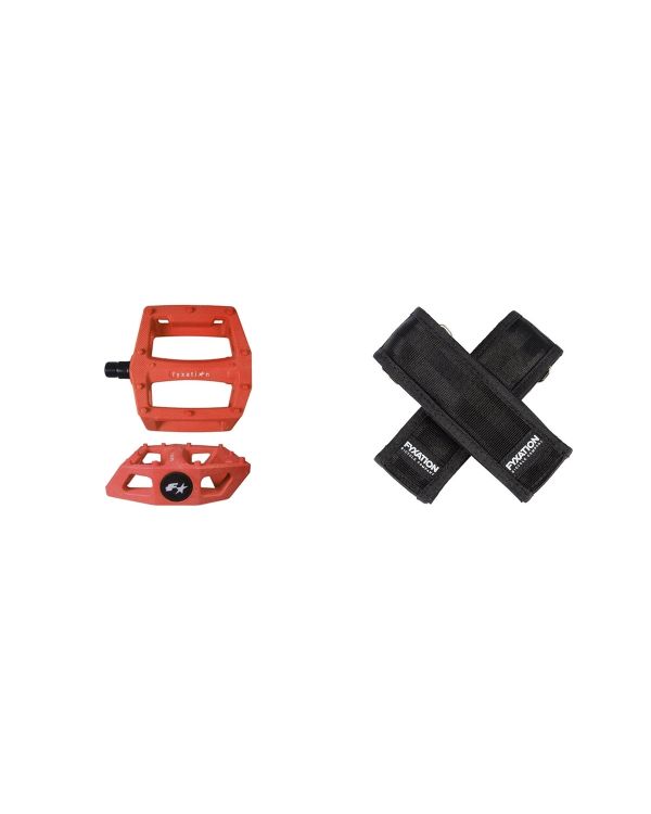 Fyxation Gates Pedal with Strap Kit - Orange/Black