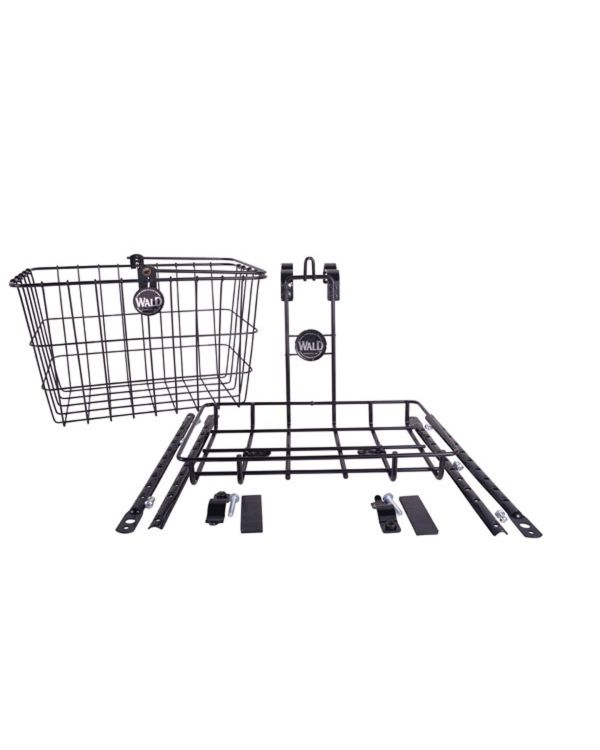 Wald 3339 Multi-Fit Front Basket and Rack Combo - Black